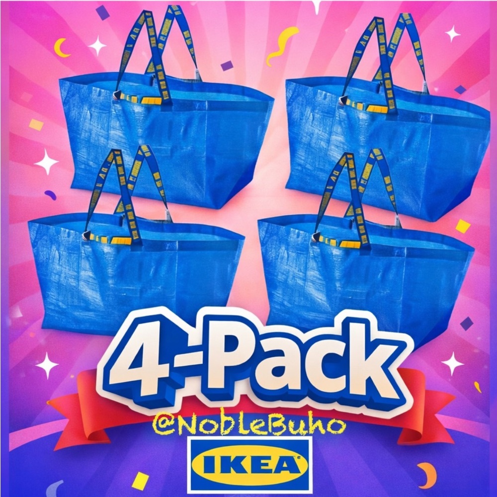 🌀4-PACK🌀 Shopping Bag Frakta Laundry Tote Bag Ikea Bag 19 Gallon